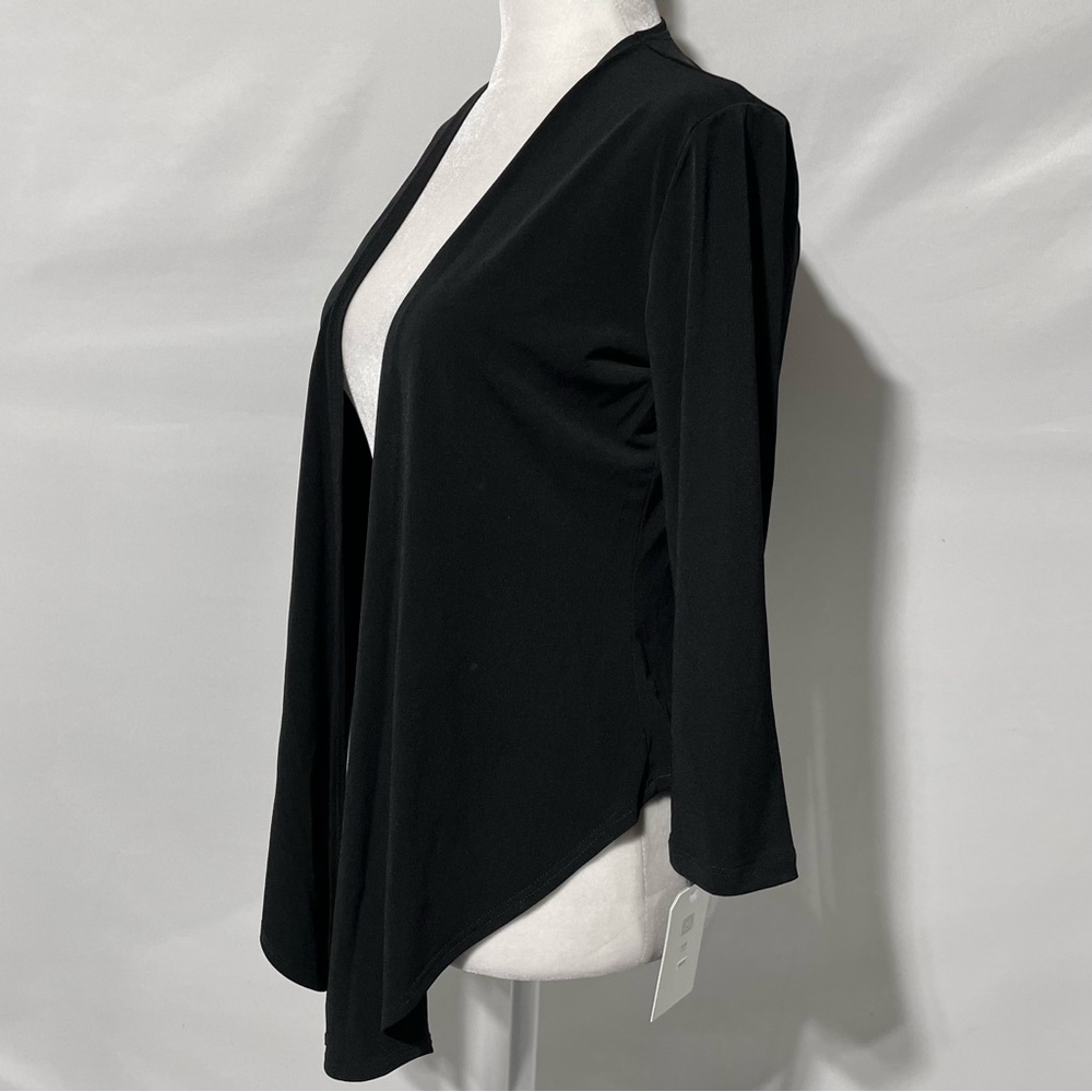 New Clara Sun Woo Modern Tie Front Cardigan Solid Black Size XS - Picture 11 of 16